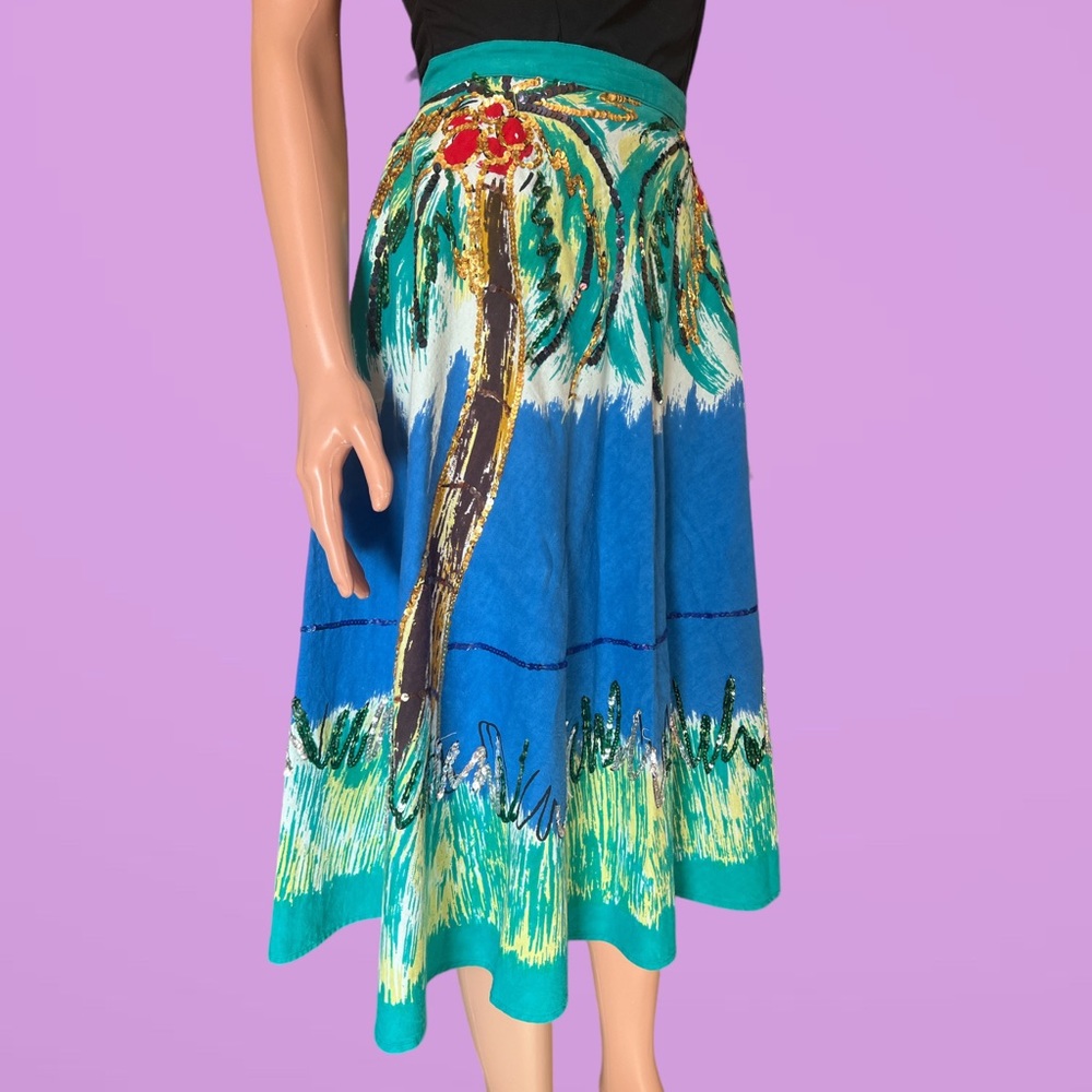 Retro Palm tree circle skirt